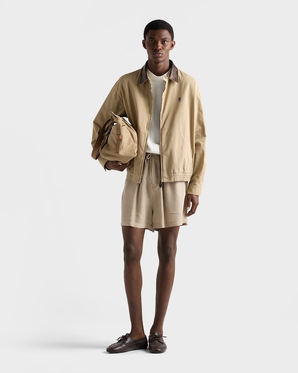Cotton jacket with leather details - Cord Cotton jacket with leather details - Cord