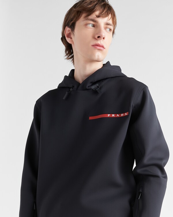 Recycled double jersey hoodie - Black Recycled double jersey hoodie - Black