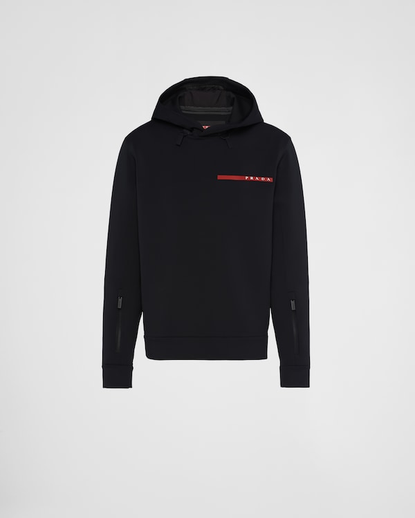 Recycled double jersey hoodie - Black Recycled double jersey hoodie - Black
