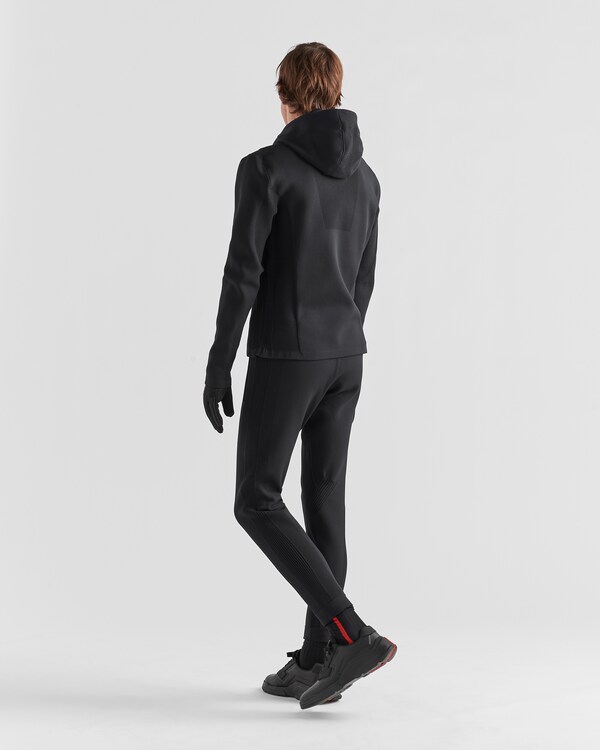 Techno Piqué hoodie - Black Techno Piqué hoodie - Black
