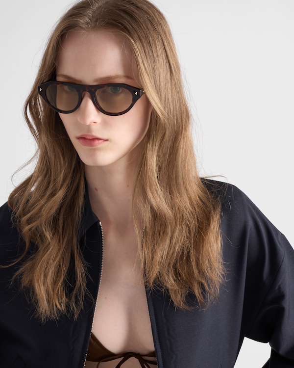Prada sunglasses with the iconic metal plaque - Chamomile yellow lenses Prada sunglasses with the iconic metal plaque - Chamomile yellow lenses