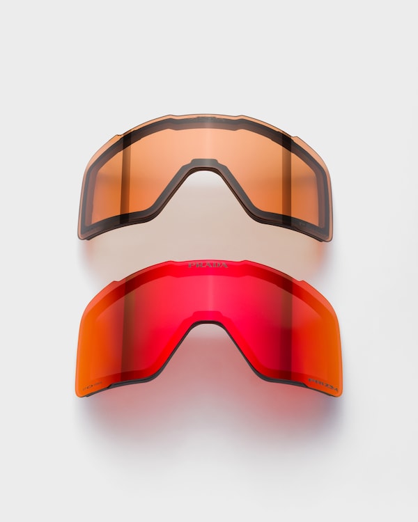 Prada Linea Rossa by Oakley snow goggle with interchangeable lenses - Torch/Persimmon Lenses Prada Linea Rossa by Oakley snow goggle with interchangeable lenses - Torch/Persimmon Lenses