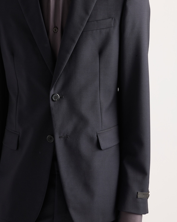 Single Breasted Wool And Mohair Suit - Navy Single Breasted Wool And Mohair Suit - Navy