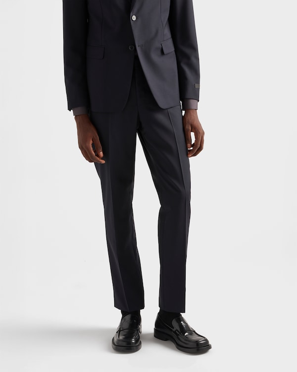 Single Breasted Wool And Mohair Suit - Navy Single Breasted Wool And Mohair Suit - Navy
