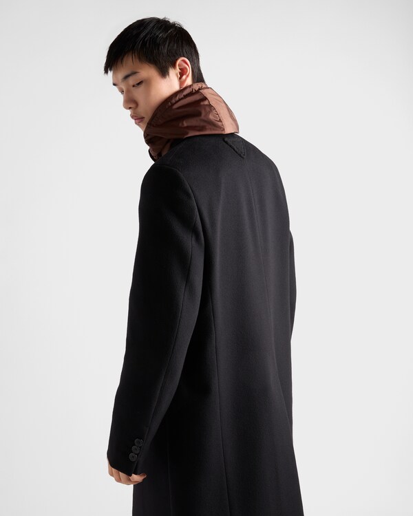 Single-breasted wool blend coat - Black Single-breasted wool blend coat - Black