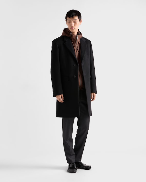 Single-breasted wool blend coat - Black Single-breasted wool blend coat - Black