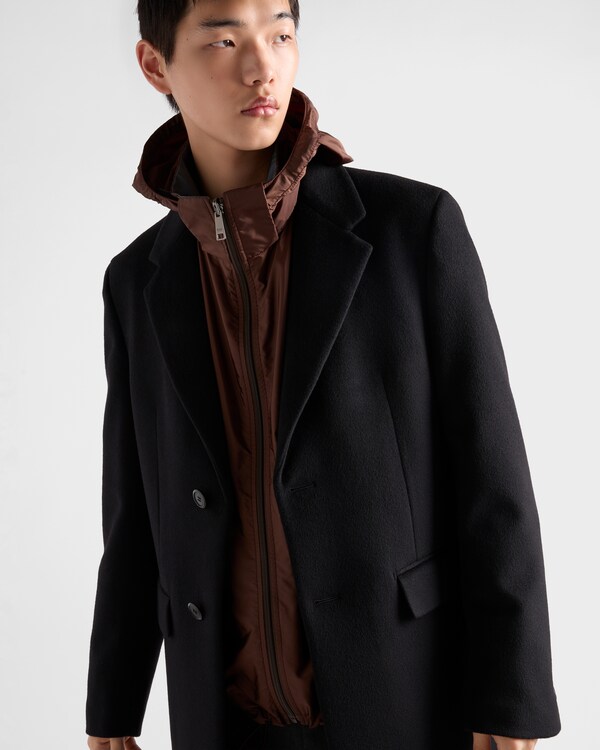 Single-breasted wool blend coat - Black Single-breasted wool blend coat - Black