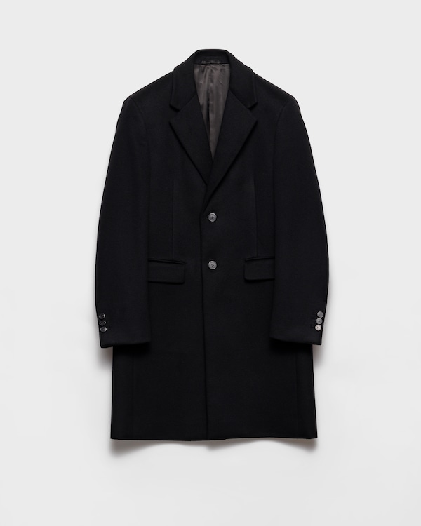Single-breasted wool blend coat - Black Single-breasted wool blend coat - Black
