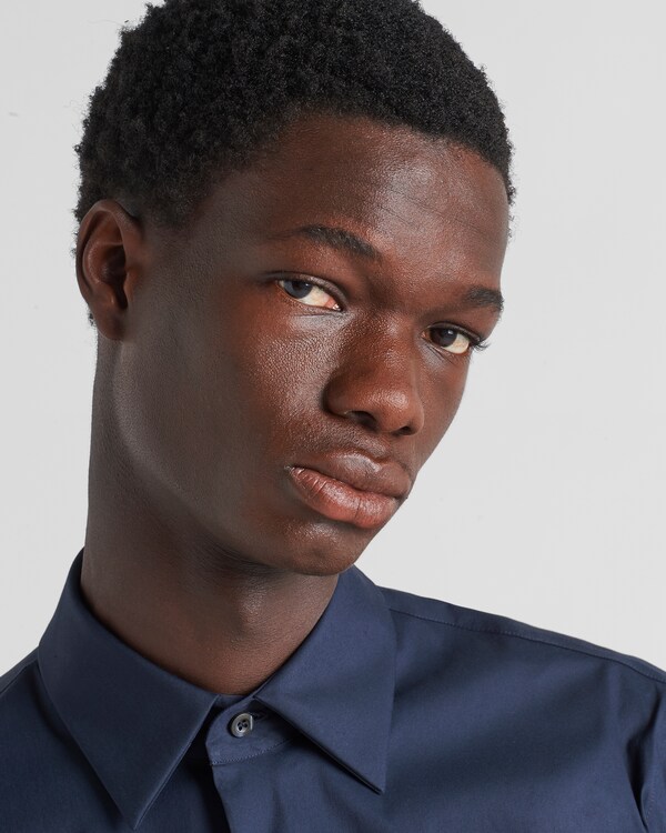 Stretch cotton shirt - Navy Stretch cotton shirt - Navy