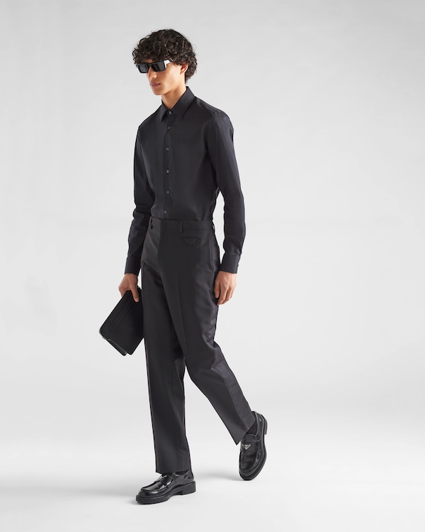 Stretch Poplin Shirt - Black Stretch Poplin Shirt - Black
