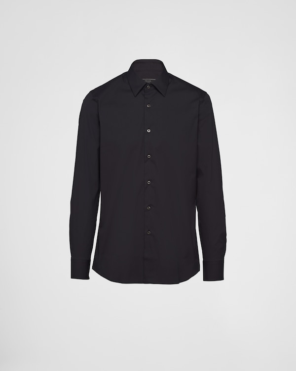 Stretch Poplin Shirt - Black Stretch Poplin Shirt - Black