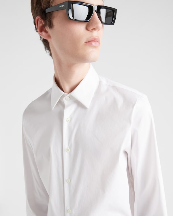Stretch Poplin Shirt - White Stretch Poplin Shirt - White