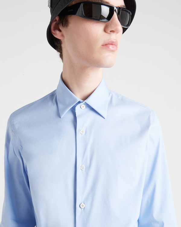 Stretch Poplin Shirt - Sky Blue Stretch Poplin Shirt - Sky Blue