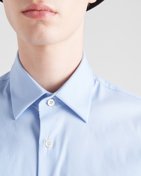 Stretch Poplin Shirt - Sky Blue Stretch Poplin Shirt - Sky Blue