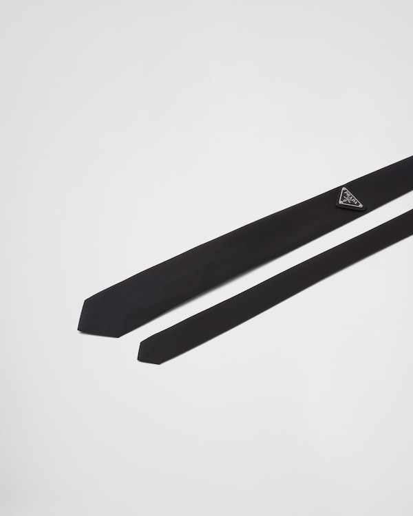 Re-Nylon gabardine tie - Black Re-Nylon gabardine tie - Black