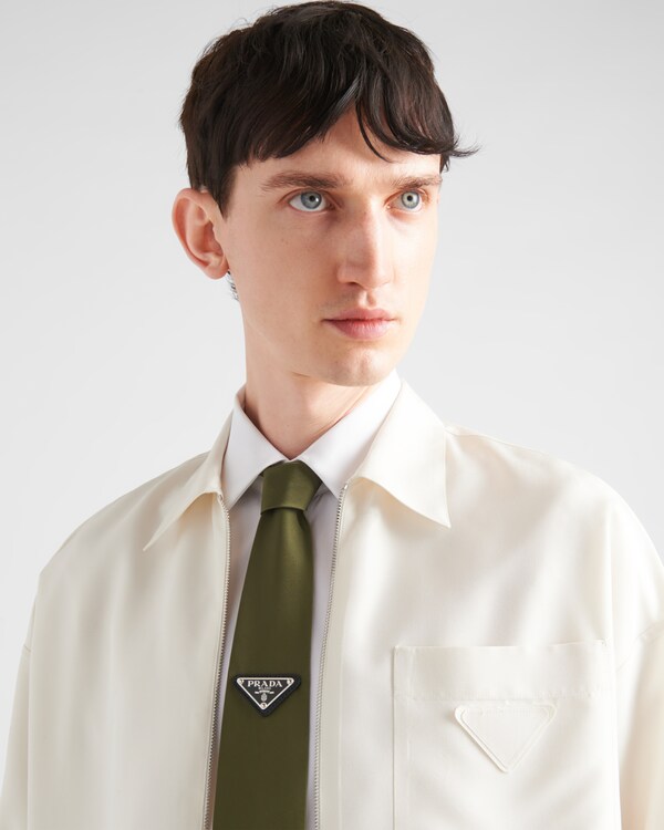 Re-Nylon gabardine tie - Loden Green Re-Nylon gabardine tie - Loden Green