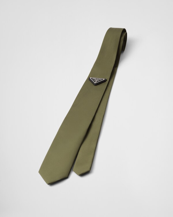 Re-Nylon gabardine tie - Loden Green Re-Nylon gabardine tie - Loden Green