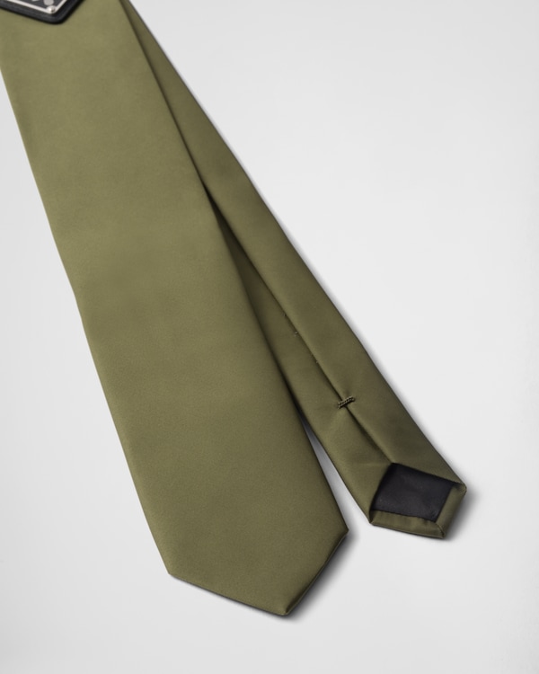 Re-Nylon gabardine tie - Loden Green Re-Nylon gabardine tie - Loden Green
