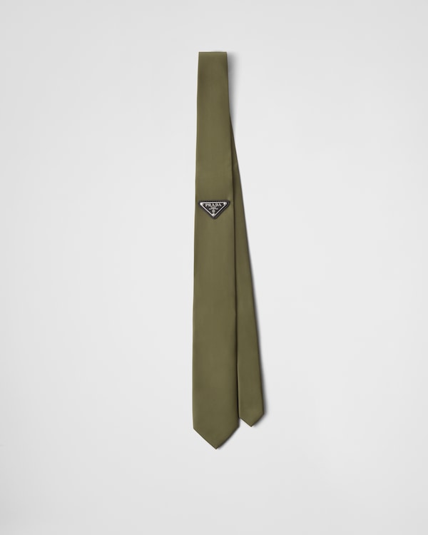 Re-Nylon gabardine tie - Loden Green Re-Nylon gabardine tie - Loden Green