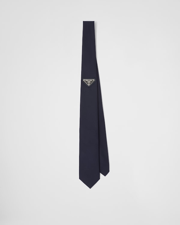 Re-Nylon gabardine tie - Blue Re-Nylon gabardine tie - Blue