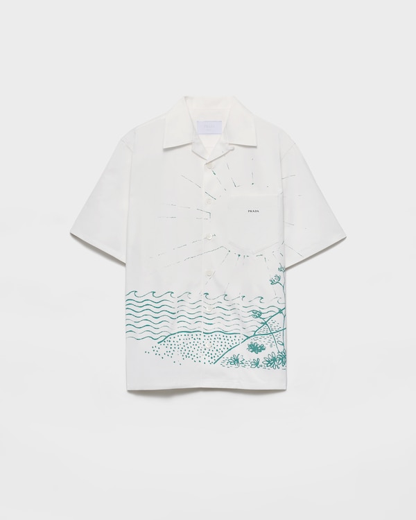 Printed cotton bowling shirt - Green Printed cotton bowling shirt - Green