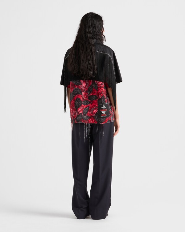 Prada Timecapsule印花衬衫,配流苏饰边 - 红色 Prada Timecapsule印花衬衫,配流苏饰边 - 红色
