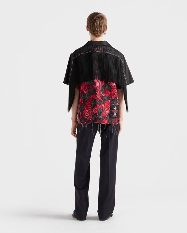 Prada Timecapsule印花衬衫,配流苏饰边 - 红色 Prada Timecapsule印花衬衫,配流苏饰边 - 红色