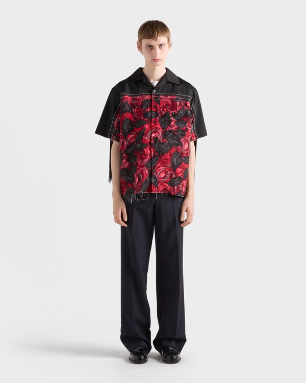 Prada Timecapsule印花衬衫,配流苏饰边 - 红色 Prada Timecapsule印花衬衫,配流苏饰边 - 红色