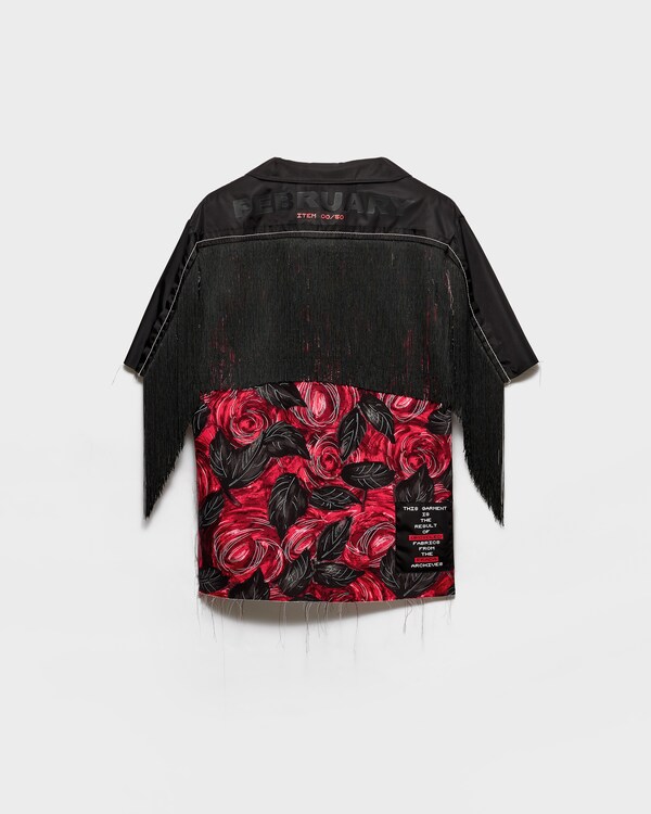 Prada Timecapsule印花衬衫,配流苏饰边 - 红色 Prada Timecapsule印花衬衫,配流苏饰边 - 红色