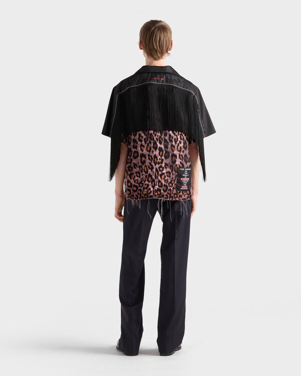 Prada Timecapsule羊毛混纺流苏衬衫 - 粉红色 Prada Timecapsule羊毛混纺流苏衬衫 - 粉红色
