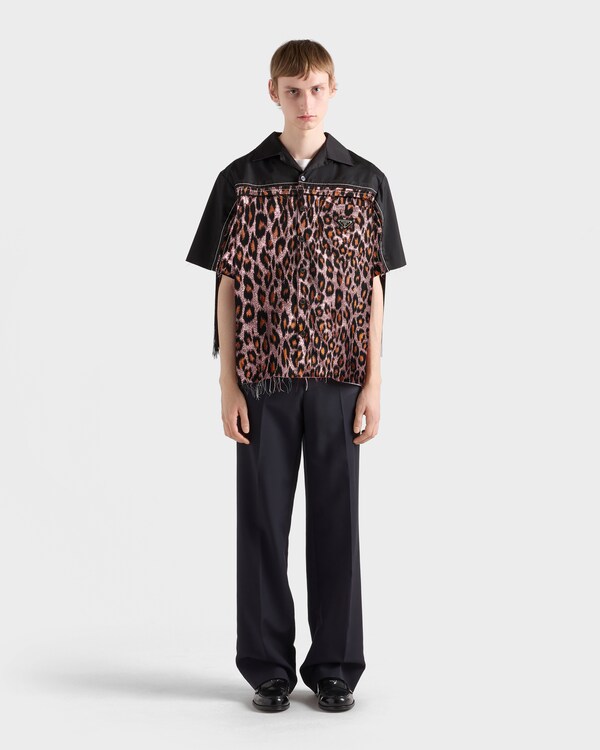 Prada Timecapsule羊毛混纺流苏衬衫 - 粉红色 Prada Timecapsule羊毛混纺流苏衬衫 - 粉红色