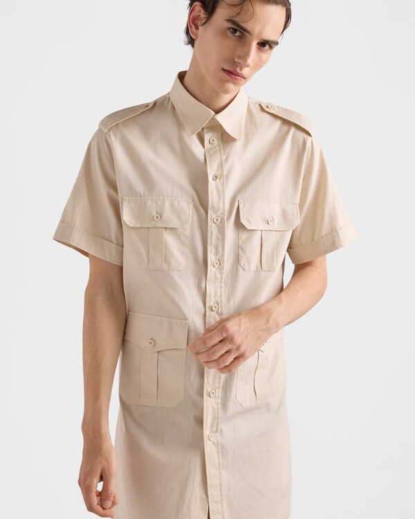 Short-sleeved cotton shirt - Natural Short-sleeved cotton shirt - Natural