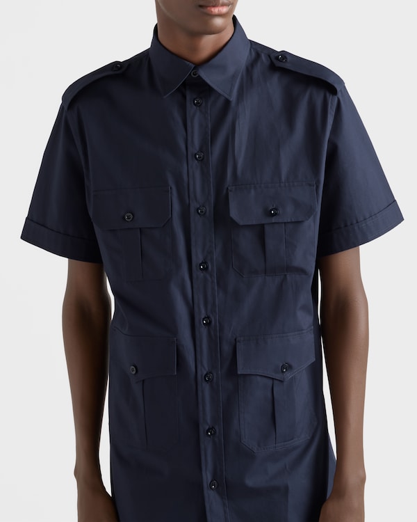 Short-sleeved cotton shirt - Navy Short-sleeved cotton shirt - Navy