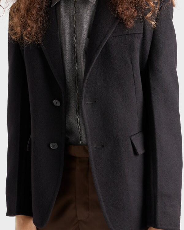 Single-breasted cashmere jacket - Black Single-breasted cashmere jacket - Black