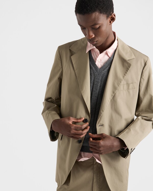 Single-breasted cotton jacket - Clay Grey Single-breasted cotton jacket - Clay Grey