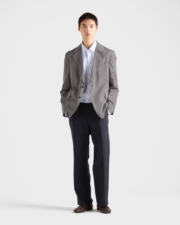 Single-breasted cotton jacket - Steel Gray Single-breasted cotton jacket - Steel Gray