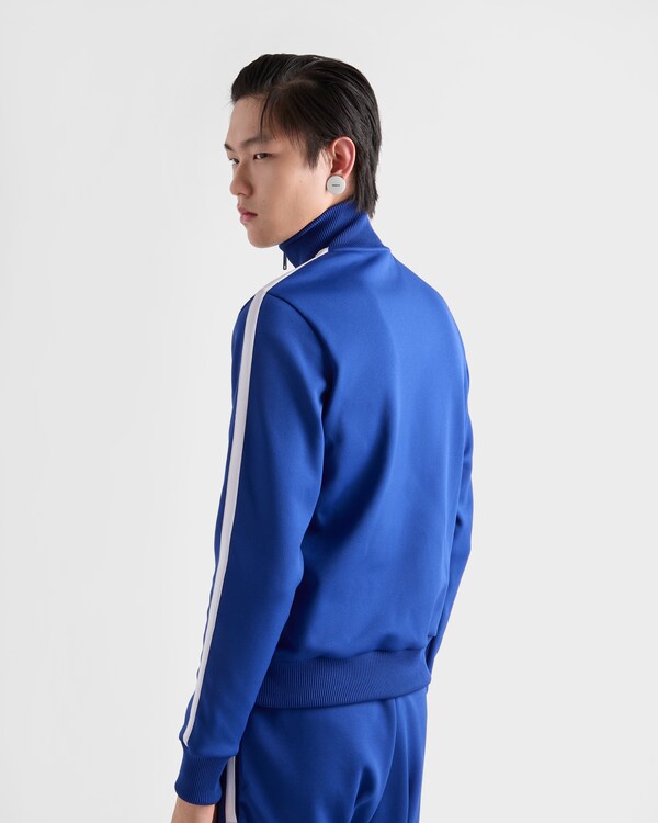 Technical fabric blouson jacket - Cornflower Blue/White Technical fabric blouson jacket - Cornflower Blue/White