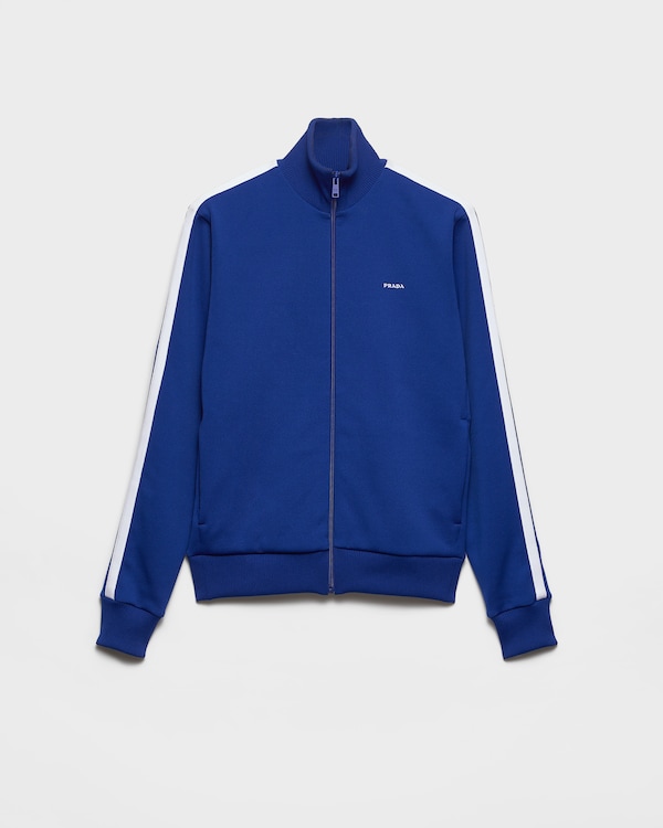 Technical fabric blouson jacket - Cornflower Blue/White Technical fabric blouson jacket - Cornflower Blue/White