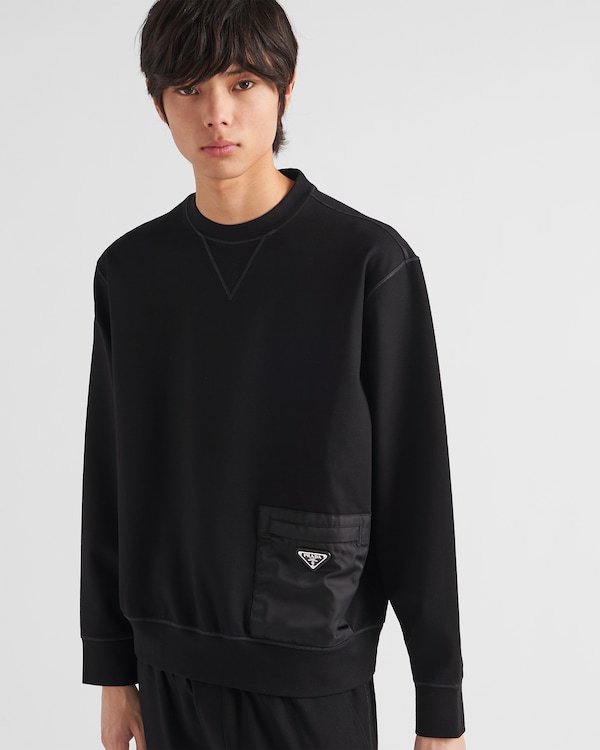 Technical fabric sweatshirt - Black/Black Technical fabric sweatshirt - Black/Black