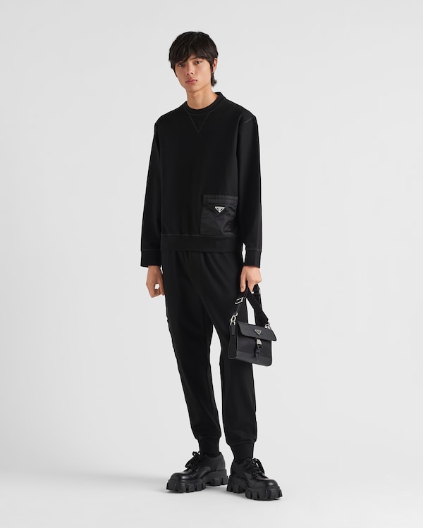 Technical fabric sweatshirt - Black/Black Technical fabric sweatshirt - Black/Black