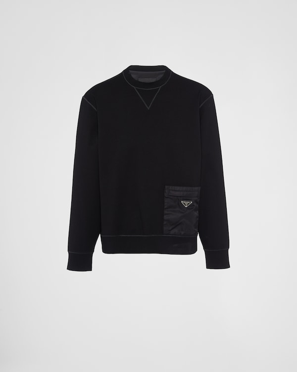 Technical fabric sweatshirt - Black/Black Technical fabric sweatshirt - Black/Black