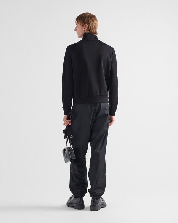 Sweatshirt with Re-Nylon details - Black/Black Sweatshirt with Re-Nylon details - Black/Black