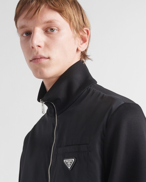 Sweatshirt with Re-Nylon details - Black/Black Sweatshirt with Re-Nylon details - Black/Black