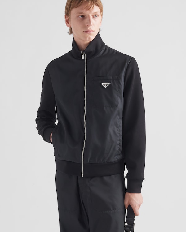 Sweatshirt with Re-Nylon details - Black/Black Sweatshirt with Re-Nylon details - Black/Black