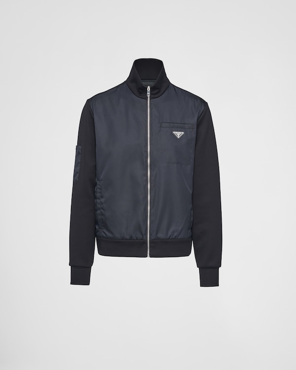 Sweatshirt with Re-Nylon details - Black/Black Sweatshirt with Re-Nylon details - Black/Black