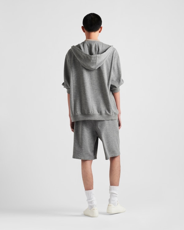 Cashmere blend cardigan hoodie - Grey Cashmere blend cardigan hoodie - Grey
