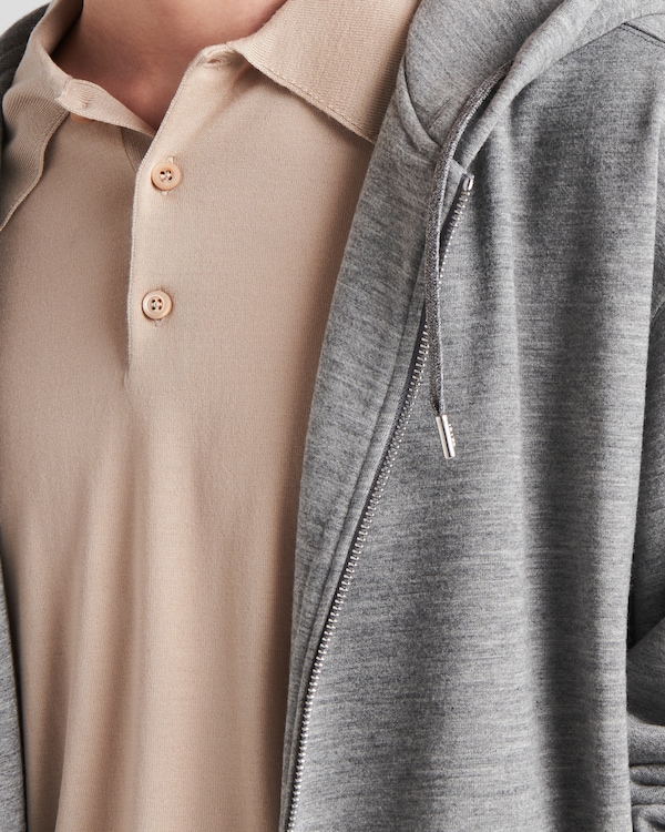 Cashmere blend cardigan hoodie - Grey Cashmere blend cardigan hoodie - Grey