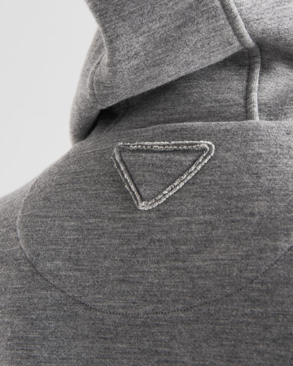 Cashmere blend cardigan hoodie - Grey Cashmere blend cardigan hoodie - Grey