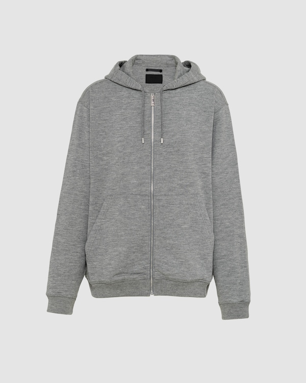 Cashmere blend cardigan hoodie - Grey Cashmere blend cardigan hoodie - Grey
