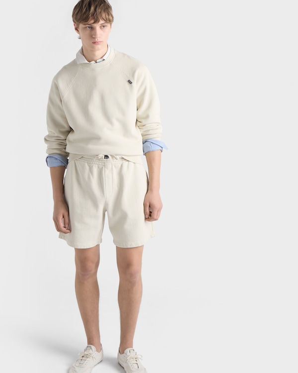 Cotton crew-neck sweatshirt - Chalk White Cotton crew-neck sweatshirt - Chalk White